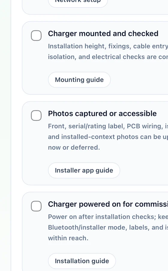 Installer app site readiness checklist