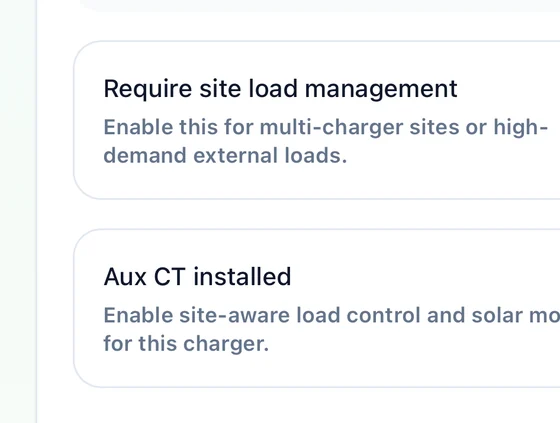 Installer app site settings
